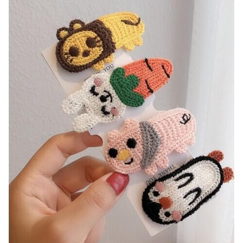 Cute Animal Woolen Kids BB Clip Girls Hair Clips Bobby Pin Accessories for Girl Children Barrette Hairgrip Hairpins Headwear