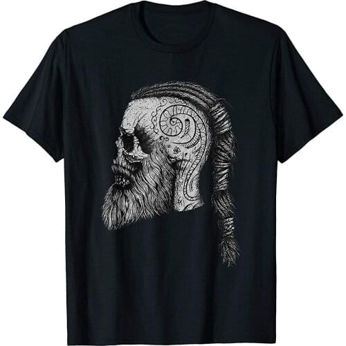 Ragnar Lodbrok T-Shirt Viking Ragnar Skull TShirt