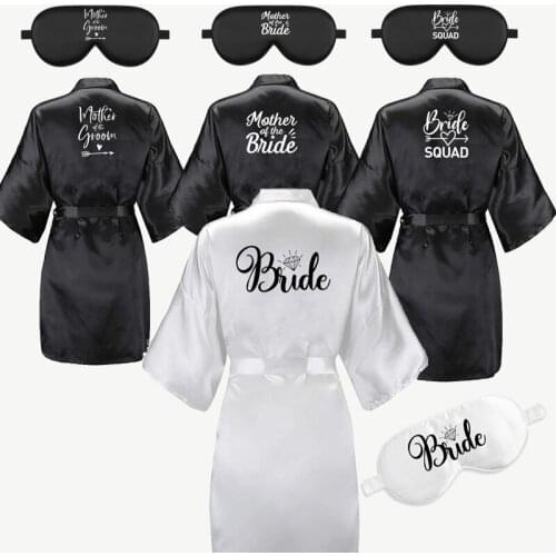 Mother of the groom Bride bridesmaid robe sleep mask wedding engagement Bachelorette Hen night Party Bridal Shower gift present