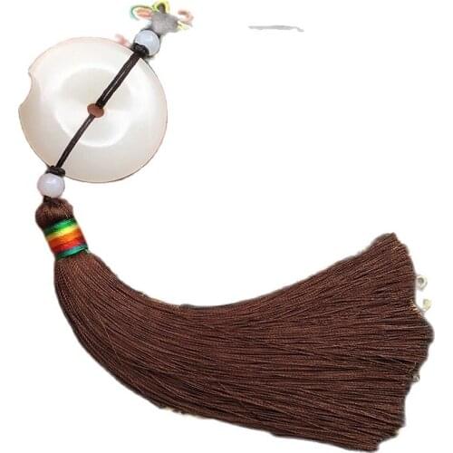 China Handicraft Safety Buckle Jade Brand Tassels Hanging On The Waist Hanfu Placket Accessories Fan Pendant