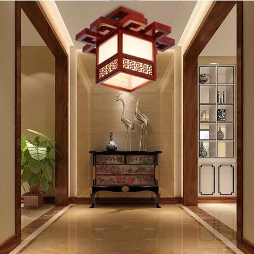 Chinese style Wooden Chinese youth light wood ceiling lamps LED corridor lamp classical bedroom lamp Ceiling Lights ZA ZS46