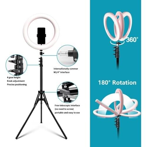 10“LED Ring Light Photography Lighting Selfie light USB Dimmable Ring Lamp With Tripod For TikTok Makeup Live Video Photo Studio