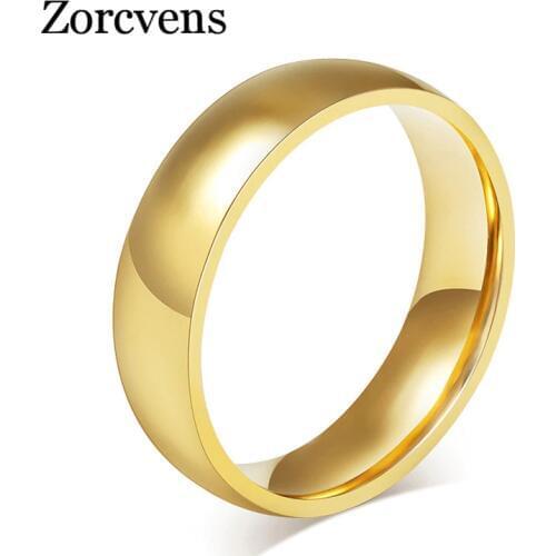 Promotion Gold-Color Ring Wedding Rings for Men Women Stainless Steel Couple Jewelry Wholesale