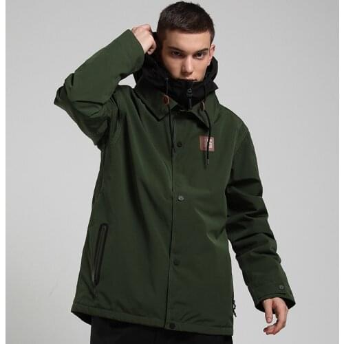 GSOU SNOW Men Ski Jacket Hooded Snowboard Clothing Winter Windproof Wateproof Skiing Coat Outdoor Sport Wear Male Jacket New