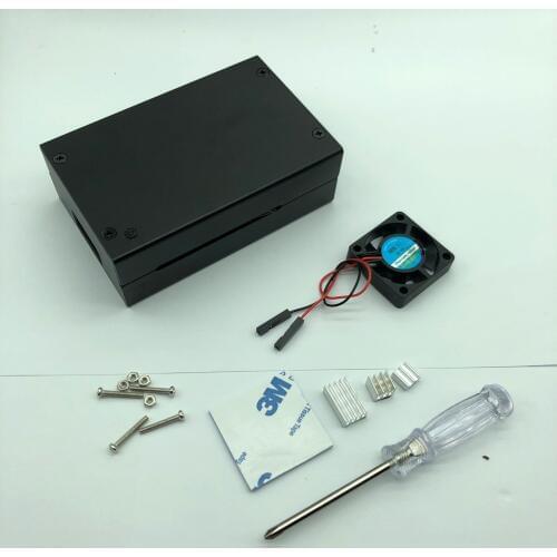 Aluminum Alloy Metal Case Cooling Heatsinks Black Silver Fit For Raspberry Pi 4 Metal Enclosure Protective Box Shell Case