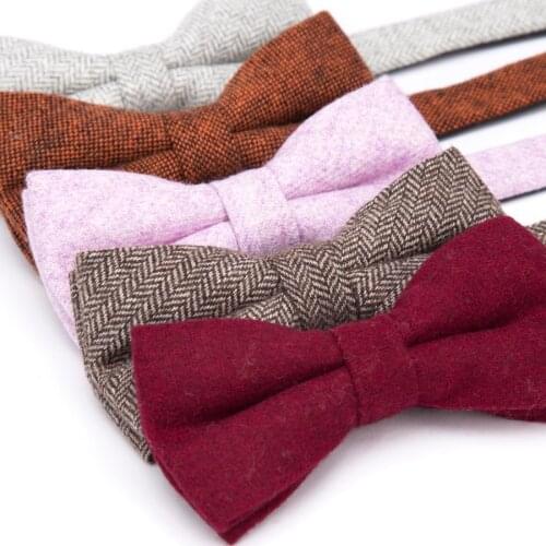 Men Bowtie Solid Wool Ties Mens Fashion Necktie Business Wedding Party Bow Tie Male Dress Shirt Accessories Corbatas Para Hombre