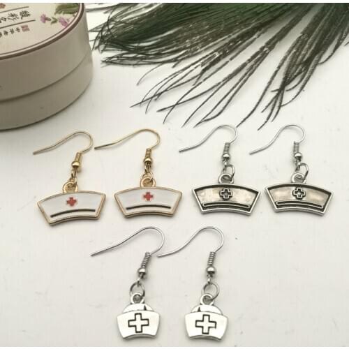 New 19*13mm Drip Oil Jewelry Design Jewelry Medical Tools, Doctor Nurse Bag, Earrings, Nurse, Doctor, Student Gift Souvenir