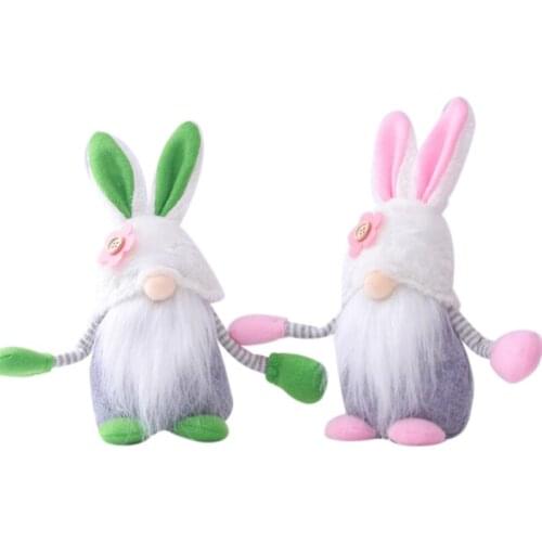 2Pcs Easter Rabbit Ornament Easter Gnomes Gonk Ornaments,Faceless Easter Bunny Doll,Easter Bunny Gnome Decoration