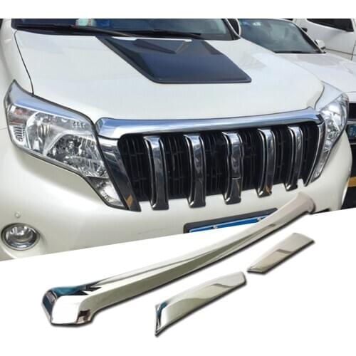 Fit For Toyota Prado FJ150 2010 - 2019 ABS Chrome Car Accessories Front Bumper Grille Hood Engine Grills Cover Trim Sticker