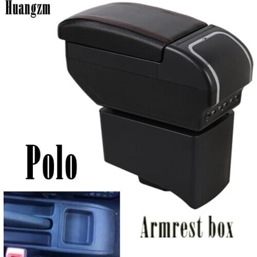 Car Armrest Case For Polo Armrest Central Store Content Storage Box With Cup Holder Ashtray 2009-2020 2010 2011 2012 2013 2014