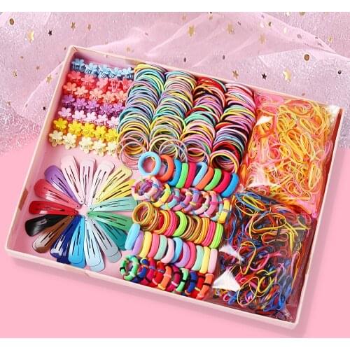 New 780pcs Girls Scrunchies Elastic Hair Band Kids Hair Accessories for Women Fashion Hair ties Hairpin Rope резинки для волос