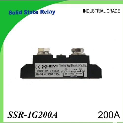 SSR-200A Solid State Relay 200A Industrial 24-480VAC 3-32VDC(D3) 70-280VAC(A2) High Voltage Relay Solid State Relays SSR 200A