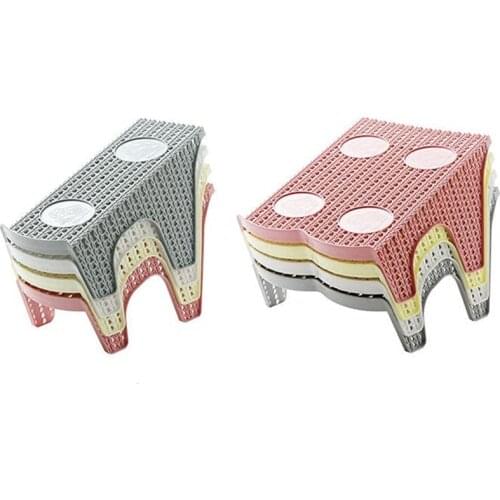 1Pc Lmitation Rattan Shoe Rack Double Display Space Saver Shoe Organizer Plastic Stand Shelf Storage Multi-Colors and Durable