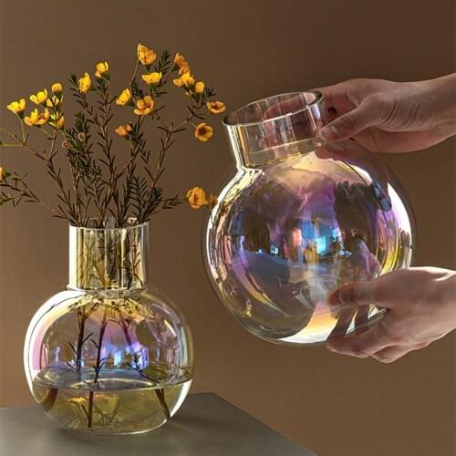 Nordic Vase Aurora Mirage Laser цветы для декора Simplicity декор дома lower Arrangement Glass Vases Flower Ornament цветы