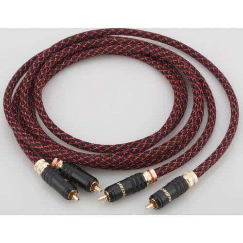 High Quality Pair HI-End Pure copper RCA To RCA Audio Cable 2RCA Interconnect cable OFC cable
