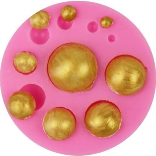 10 Holes Round Beads Silicone Fondant Cake Baking Mold DIY Birthday Cake Decoration Chocolate Candy Molds Resin Epoxy Crafts