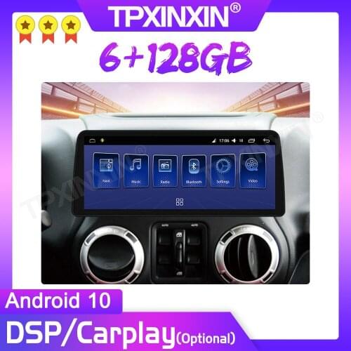 12.3" Android 10 For Jeep Wranler 2011-2017 Car Multimedia Player 6+128G Radio GPS Navigation Stereo CarPlay WiFi 4G LTE IPS