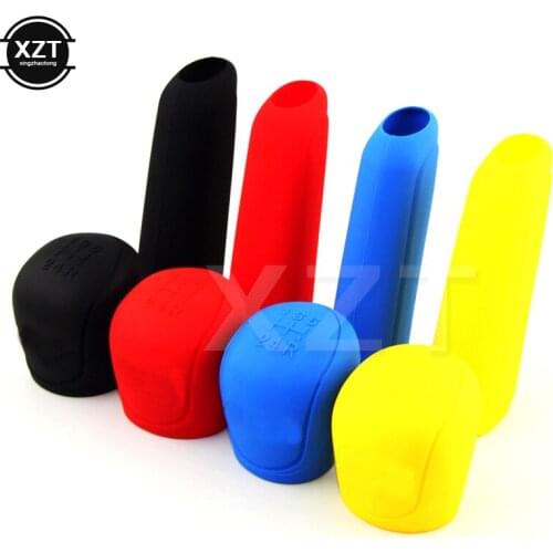 2Pc/Set Car Auto Manual Silicone Shift Gear Head Knob Cover Handbrake Hand Brake Covers Sleeve Case Skin Protector Car Styling