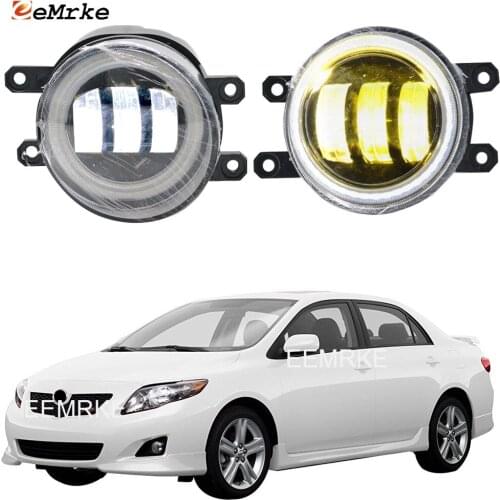 2Pcs Led Angel Eye DRL for Toyota Corolla E140 Corolla Fielder 2007 2008 2009 2010 Fog Lights Lamp Lens Daytime Running Light