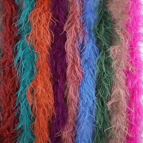 2Yards Wedding Party Feathers Boa Plume DIY Natural Ostrich Feather Crafts Colored Fluffy Feather Plumas Christmas Decoration