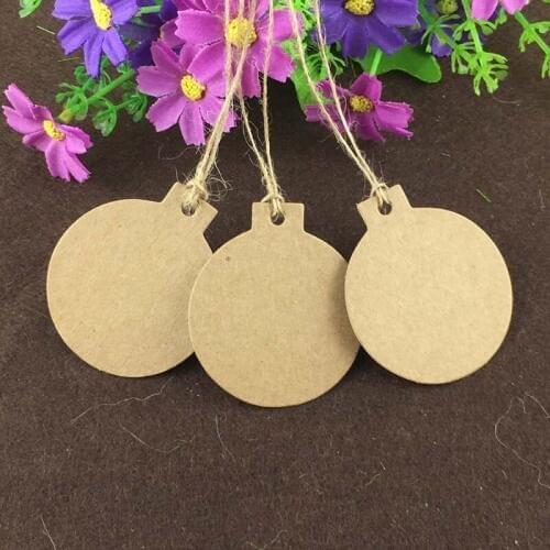 200Pcs/Lot Bomb Shape Kraft Paper Cardboard Hang Tag For Garments Gift Cases Pack Decoration Hang Tag+200Hemp Strings 5.8x5cm