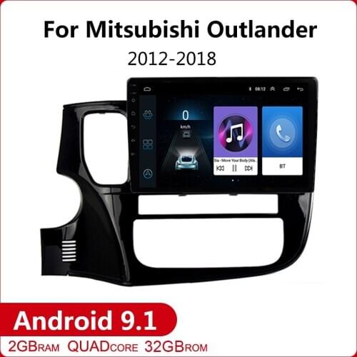 2G+32G 10.1" Android 9.1 2 Din Car GPS Navigation Radio Stereo for Mitsubishi Outlander 3 2012-2018 Multimedia Video Player WIFI