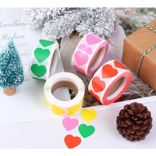 500Pcs/Roll Love Heart Shape Seal Label DIY Bag Self-Adhesive Sealing Stickers Gift Favor Decals Packing For ValentineS Day