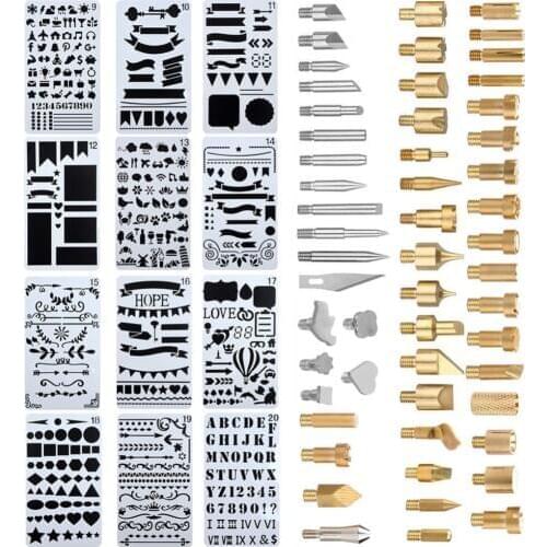 53pcs engraving head Soldering Iron Set Kit Adjustable Carving Tool Soldering Welding AND 12pcs DIY drawing template kit