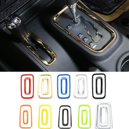 ABS Car Gear Shift Box Knob Panel Cover Trim Interior Decoration Accessories Stickers Styling for Jeep Wrangler JK 2011
