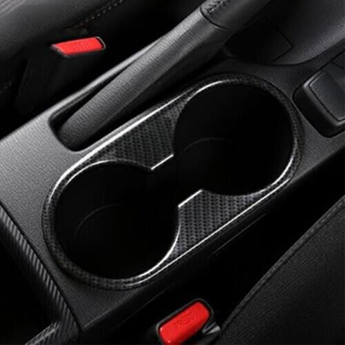 ABS Carbon fibre Front Center Console Water Cup Holder Frame Cover Trim For Mazda 2 Demio 2015 2016 2017 2018 Car Accessories