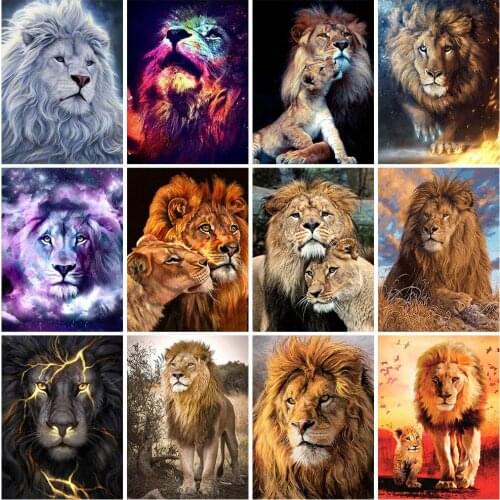 Diamond Painting 5D Lion Rhinestones Art Diamond Embroidery Cross Stitch Animals Handwork Hobby Gift Home Decor