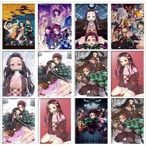 5D DIY Full Drill Diamond Painting Anime Kimetsu No Yaiba Kamado Demon Slayer Diamond Embroidery Cross Stitch Mosaic Decor Gift