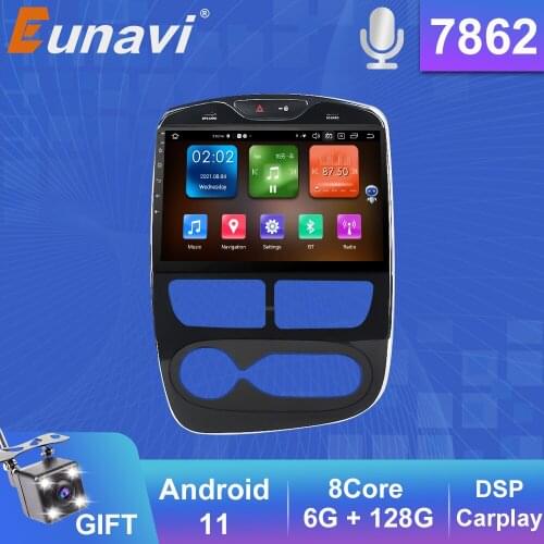 Eunavi 2 din Android Auto Radio for Renault Clio 4 ZOE 2012 2013 2014 - 2016 Car Radio Multimedia Player GPS Carplay 2din dvd