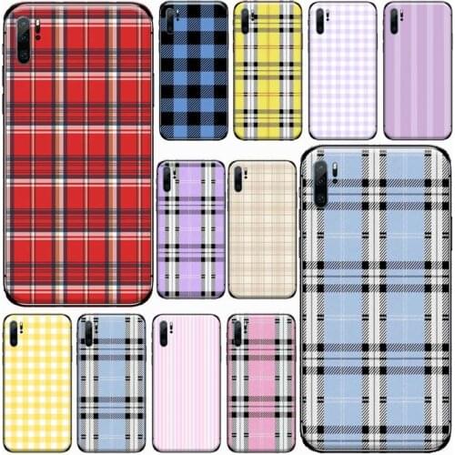 JAMULAR Brand Blue Lavender Plaid Phone Case For Huawei P 40 30 20 lite pro smart 2019 honor 10 i lite 8x mate 20 pro nova 5t