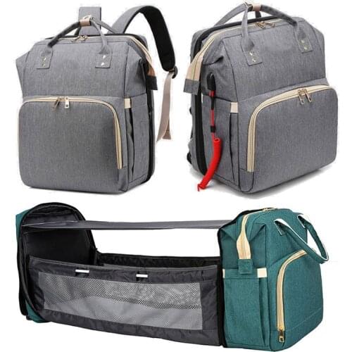 Diaper Baby Bag for Mom Backpack with Changing Bed Travel Stroller Hooks Waterproof Multifunctional Large Capacity Nappy Bags