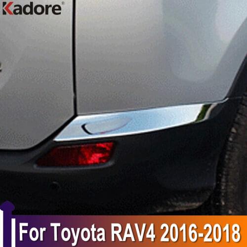 For Toyota RAV4 RAV 4 2016 2017 ABS Chrome Rear Bumper Fog Light Frame Cover Trim Corner Protector Accessories Car Styling