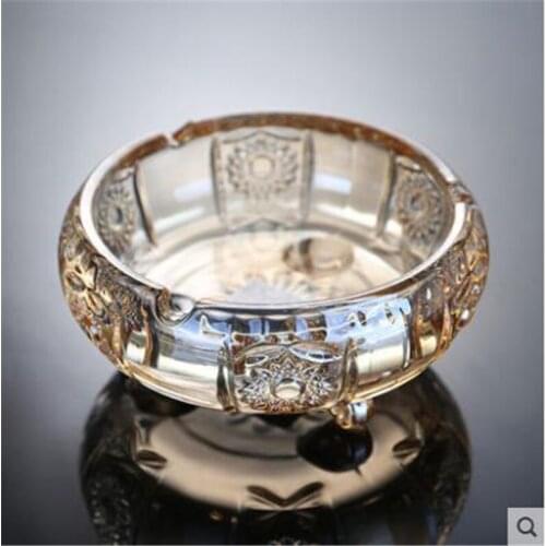 Home European Style Golden Glass Pattern Ashtray Creative Living Room Home Decoration