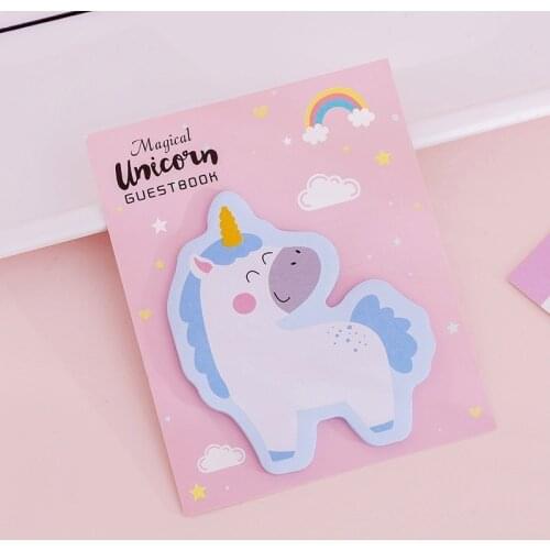Ellen Brook 1 Pcs Korean Kawaii Rainbow Unicorn Sticky Note Creative Post Notepad DIY Memo Pad Office Supplies School Stationery