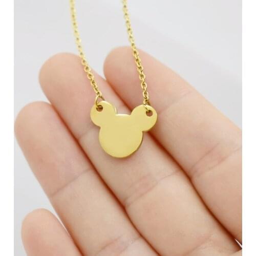 European and American new style, mouse necklace female fashion simple mouse head necklace gift