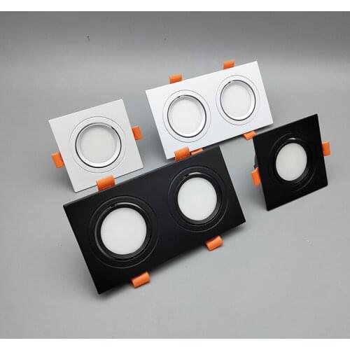 Glossy Square Recessed White Black LED Ceiling Light Dimmable LED COB7W 10W 14W 20W Decor AC85-265V