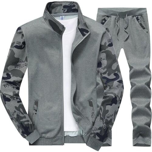 Men Plus Velvet Sets Brand Tracksuit Fashion Sporting Suit Autumn 2PC Sweatshirt +Sweatpants Mens Thicken Clothing 2 Pieces Sets