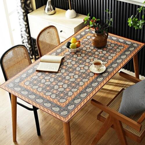 Moroccan style leather tablecloth custom made table tablecloth Retro wood table protector cover waterproof rectangle table mat
