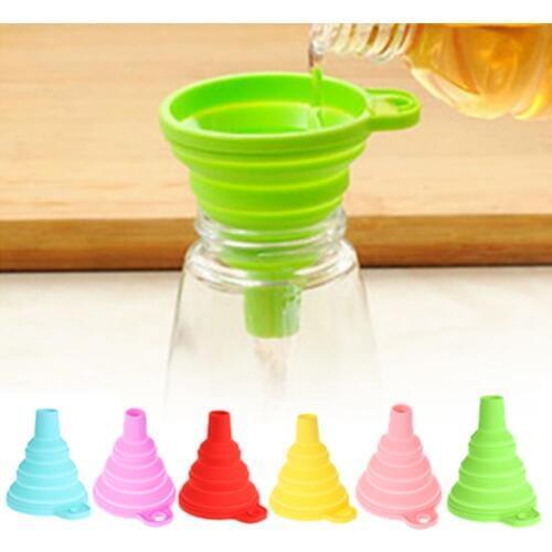 1PC Kitchen Funnel Mini Silicone Funnel Foldable Collapsible Liquid Oil Funnel Hopper Kitchen Water Filler Tools Portable Funnel