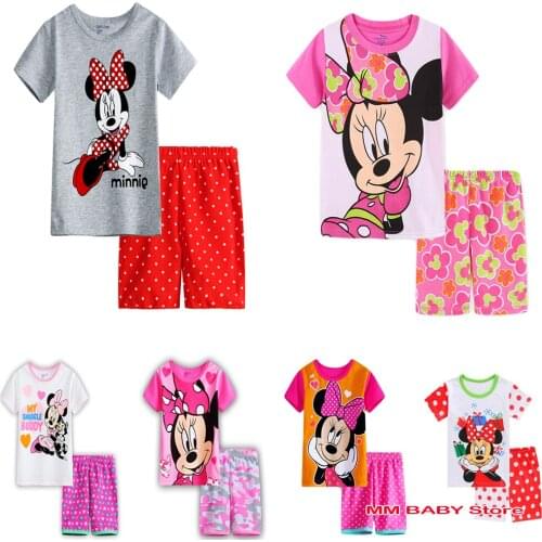 Summer Baby Girls Clothes Minnie Suit Children Clothing Set for Girl Kids T-Shirt Shorts 2PCS Outfits Cotton Casual Clothes
