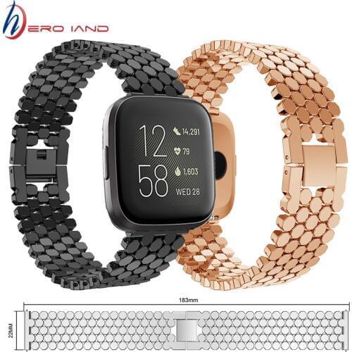 Metal Luxury Wrist Band For Fitbit Versa Alloy Fish Scale Jewelry Buckle Replacement Watch Strap For Fitbit Versa 2/Lite Correa