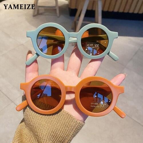 YAMEIZE Fashion Round Kids Sunglasses Girls Boys Glasses Baby Outdoor Goggles UV Protection Vintage Sunglasses Children Eyewear