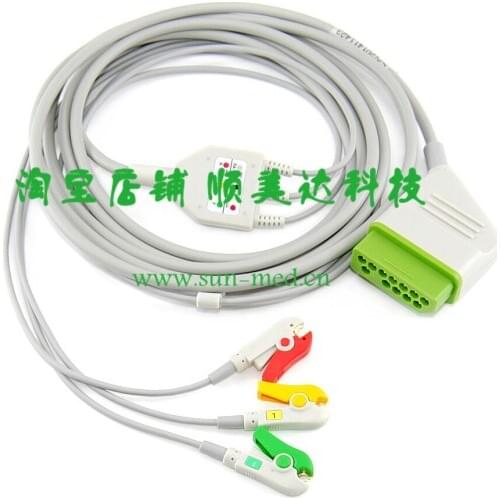 Nihon Kohden patient monitor One-Piece ECG Cable 3 leads
