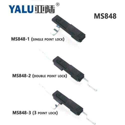 MS848 Zinc Alloy With Sliding Cover Connecting Rod Lock Distribution Box Mechanical Cabinet Door Lock Factory Direct Sales