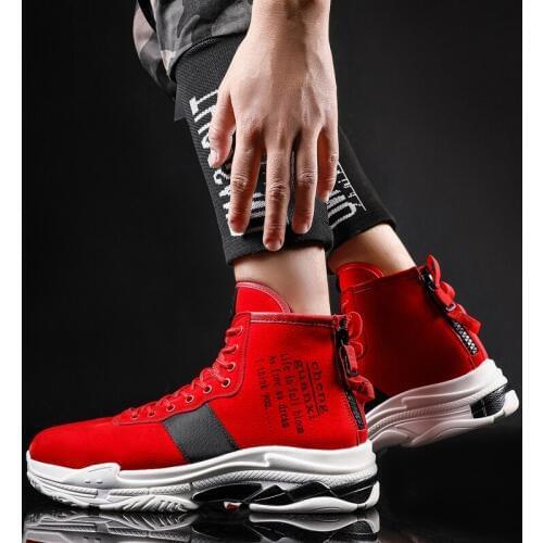 2019 Sneakers Shoes Men Breathable Mesh Comfortable Walking Men Shoes High-top Sneakers Fashion Footwear Teins Zapatillas O1-07