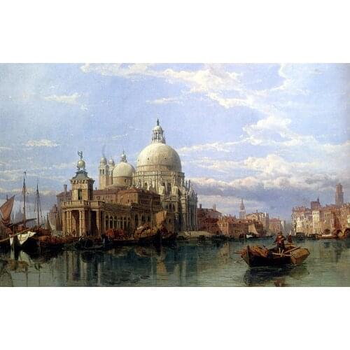 Stanfield Lakeside Castle Handmade Needlework Embroidery DIY Cross Stitch Kits Crafts 14CT Unprinted Home decor wall Art